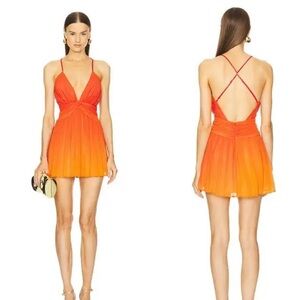 New Michael Costello x REVOLVE Adia Mini Dress in Red Ombre